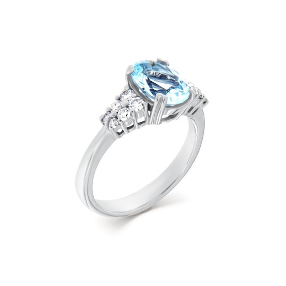 Ring Roman Gioielli Woman in White Gold Acquamarina 2.70 Ct AN.ACQ-J-5 - AN.ACQ-J-5